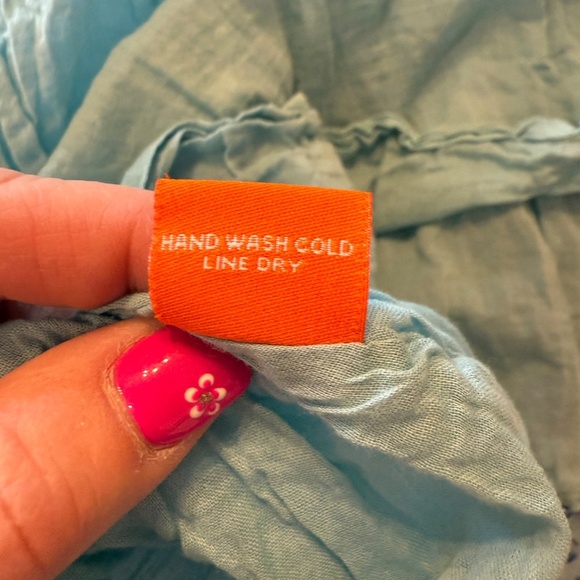 OLIPHANT Smocked Flirty Blue Short Dress in Fern Blue 1707 - Picture 10 of 12